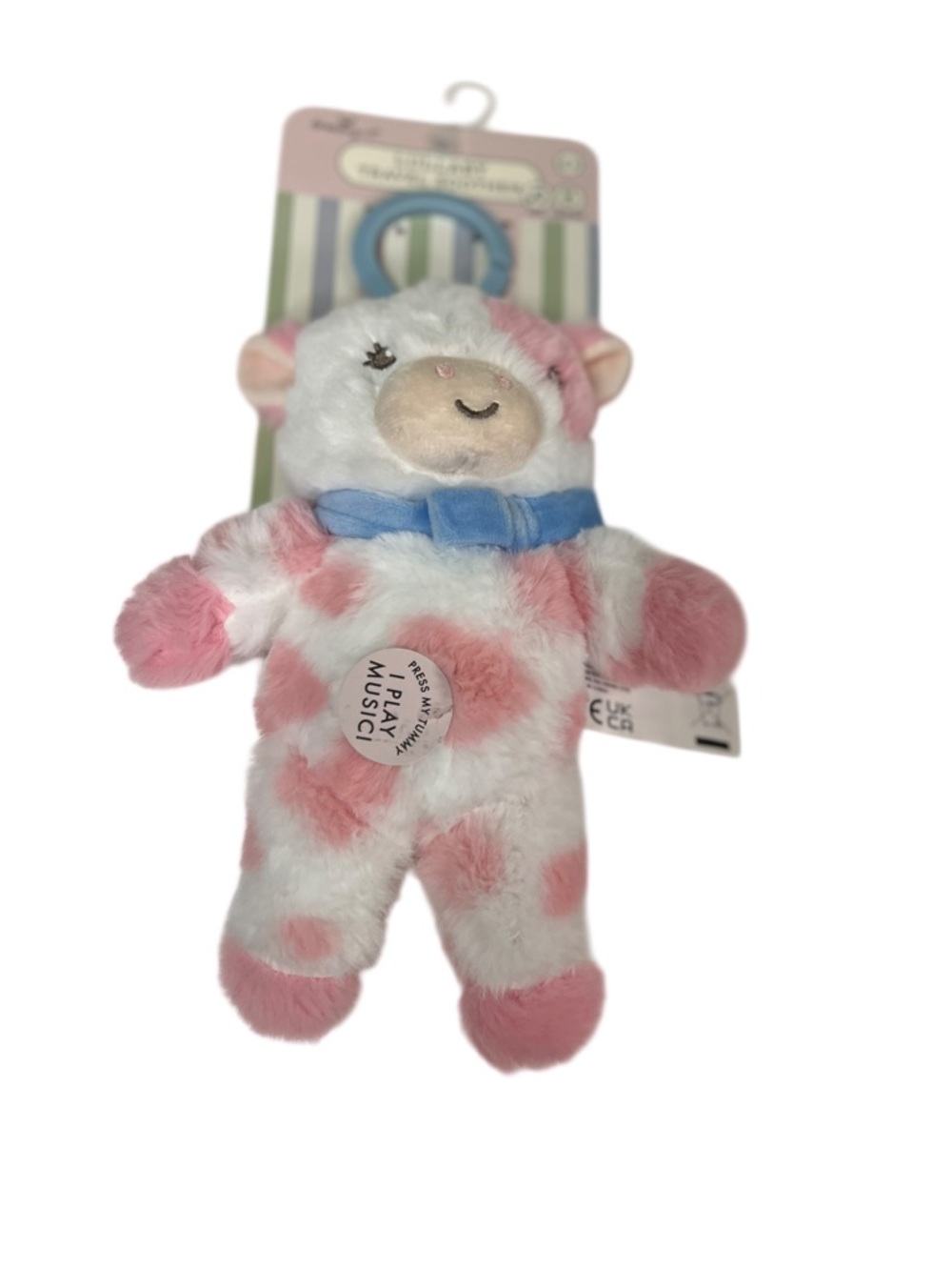 Dream Gro Plush  Musical Lamb Toy - Pink & White Lullaby Travel Smoother